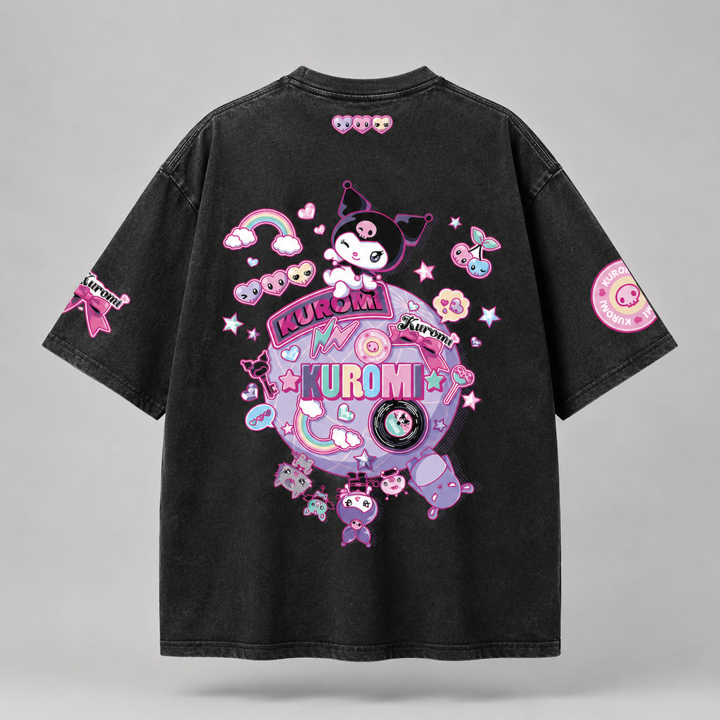 POLERA ACID WASH KUROMI WORLD