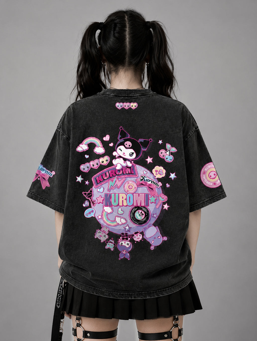 POLERA ACID WASH KUROMI WORLD