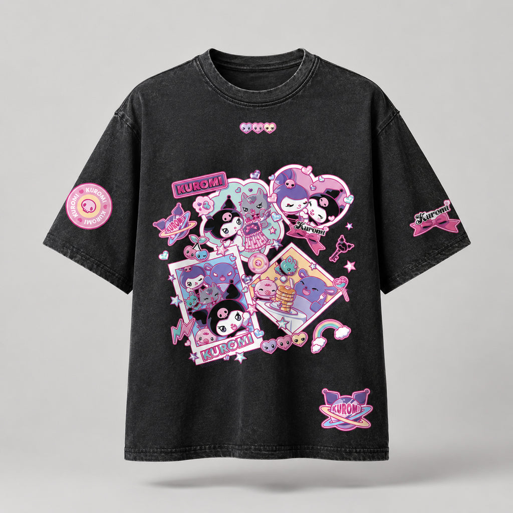 POLERA ACID WASH KUROMI WORLD